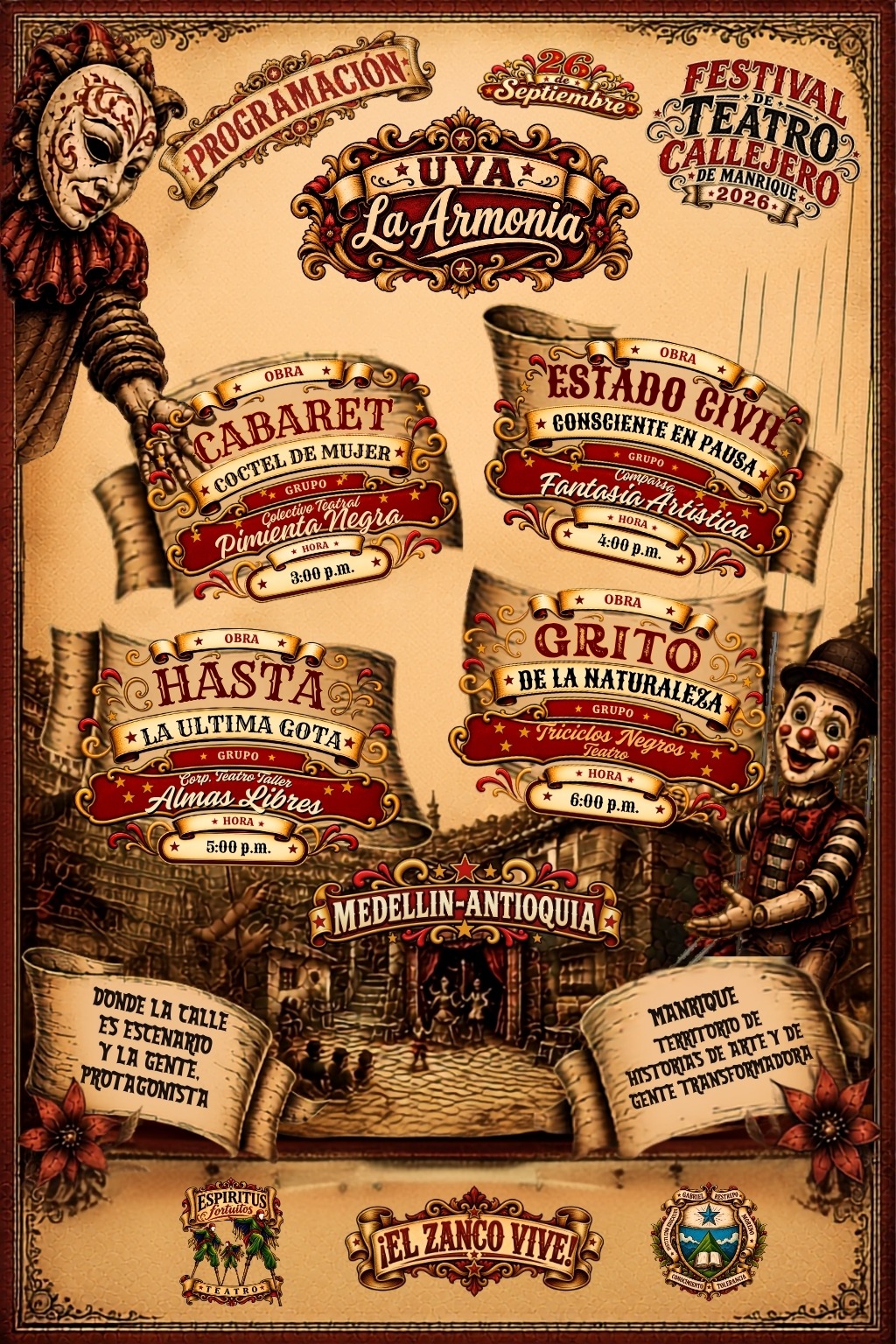 Escena de FESTIVAL DE TEATRO CALLEJERO DE MANRIQUE 2026 · DÍA 2